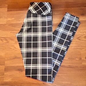 lululemon athletica Black and White Plaid Leggings Small